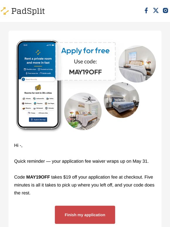 —, last call on the $19 fee