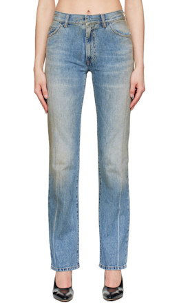 Blue Straight-Leg Jeans