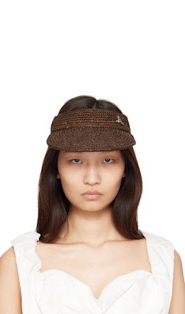 Brown Raffia Visor
