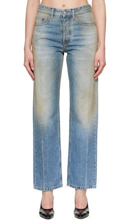Blue Straight-Leg Jeans