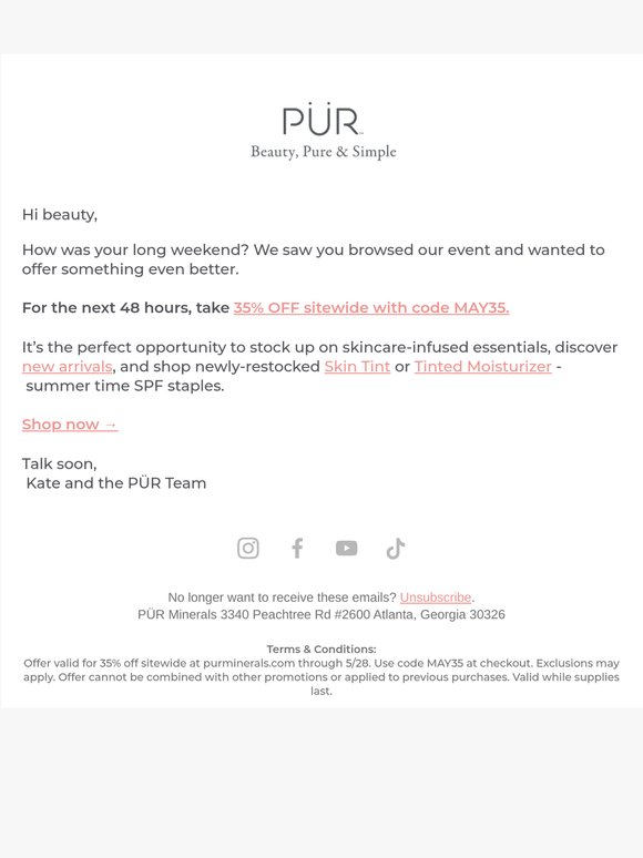 Your Post-MDW Gift: 35% Off 💌