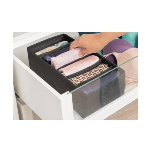 Image of Homeline 6-Grid Drawer Organizer, Black