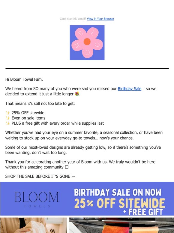 You asked… so we extended it 💐