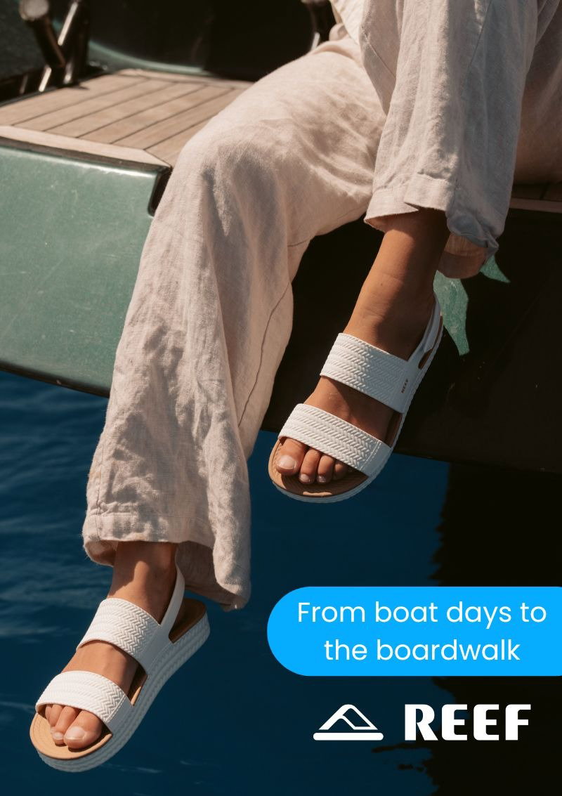 Made for Wet-to=Dry Adventures. Reef. Shop now button