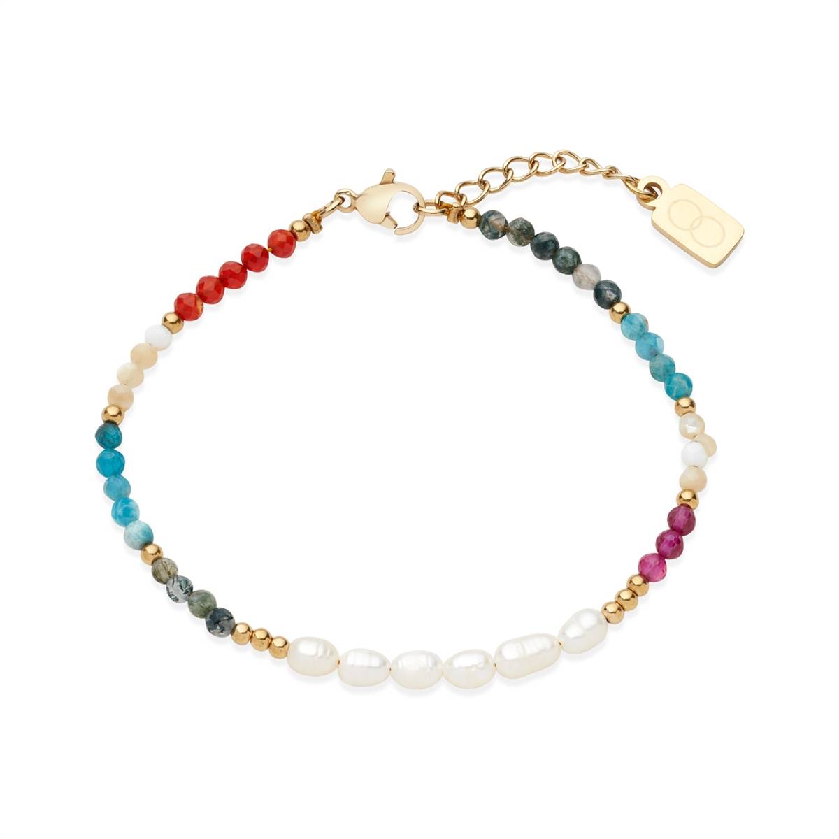 Over & Over Gold Stainless Steel 14k Plated Bead Pearl Bracelet