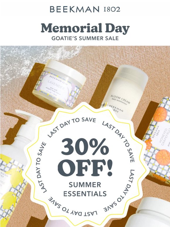 Hello, Summer. Goodbye, 30% Off 👋