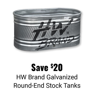 Save $20 HW Brand Galvanized Round-End Stock Tanks