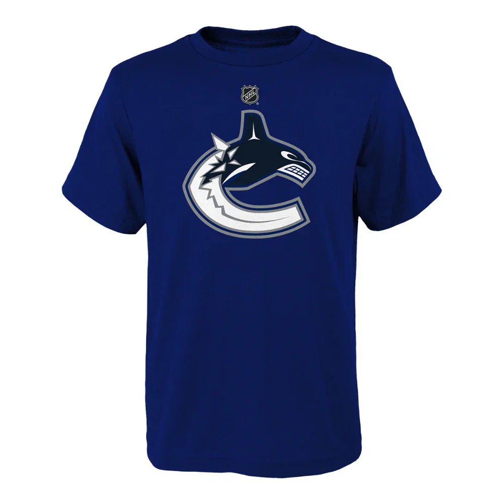 Image of Vancouver Canucks Youth Primary Logo Navy T Shirt