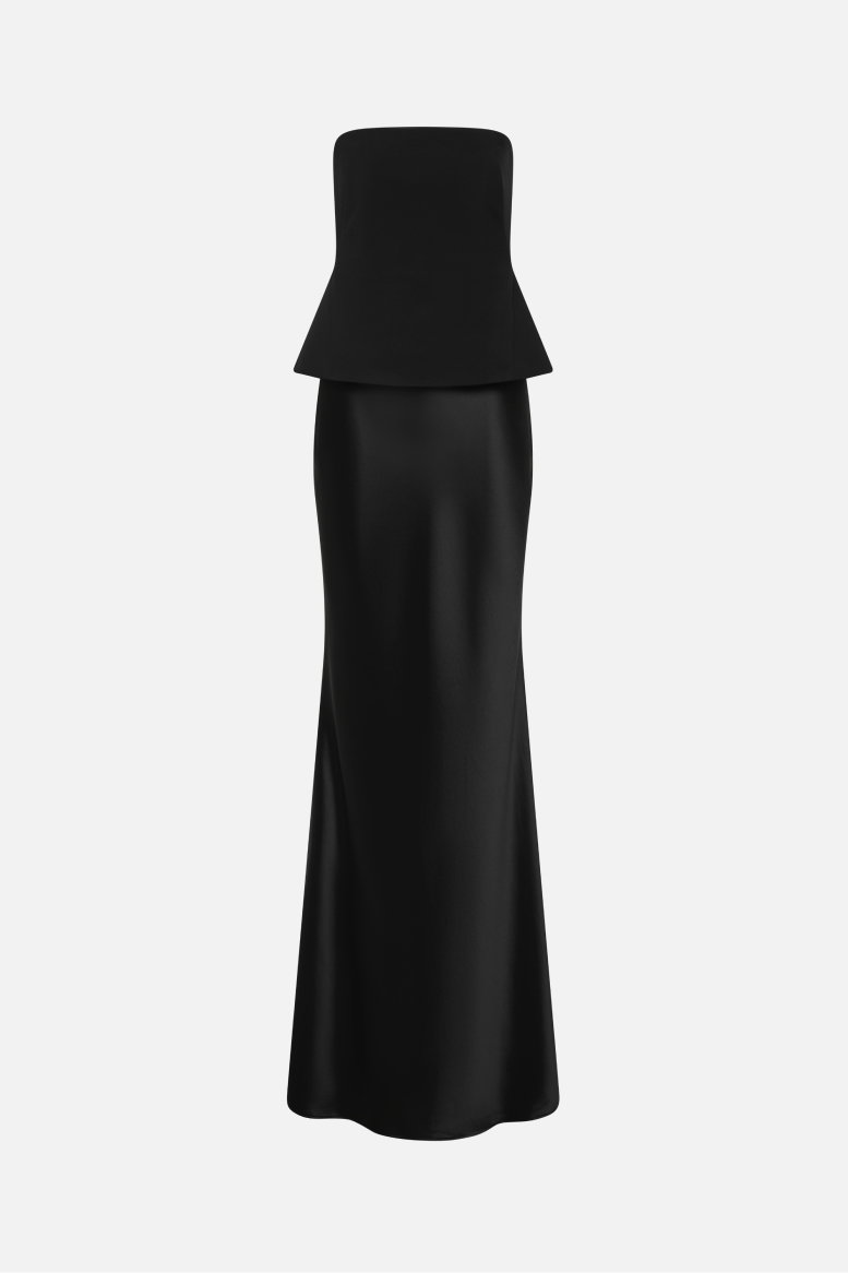 the-padded-satin-gown-black