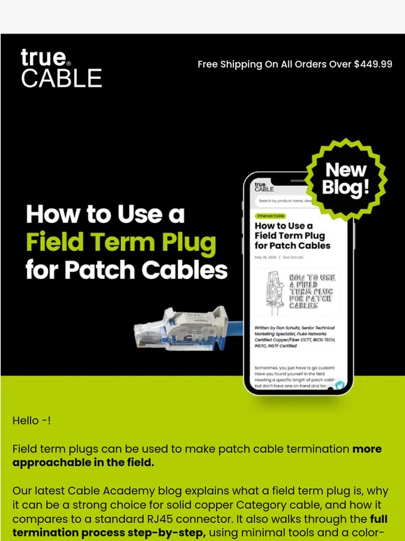How to Use a Field Term Plug for Patch Cables