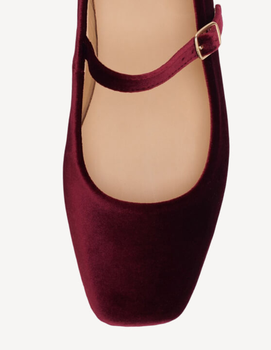 Mary Jane Dark Cherry Velvet