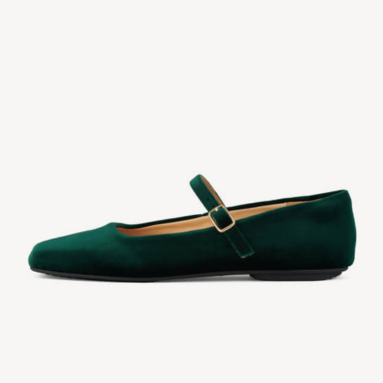 Mary Jane Emerald Velvet