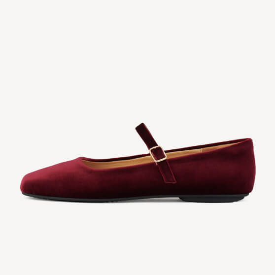 Mary Jane Dark Cherry Velvet