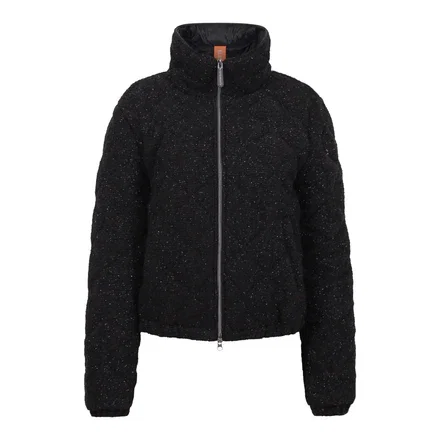 Stella Vegan Down Bomber | Black Shimmer