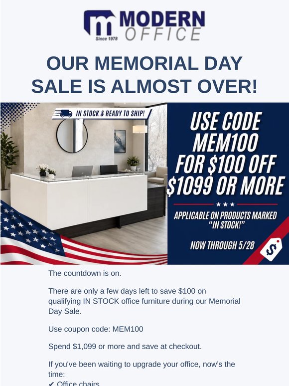 Final Days: Save $100 Before the Memorial Day Sale Ends