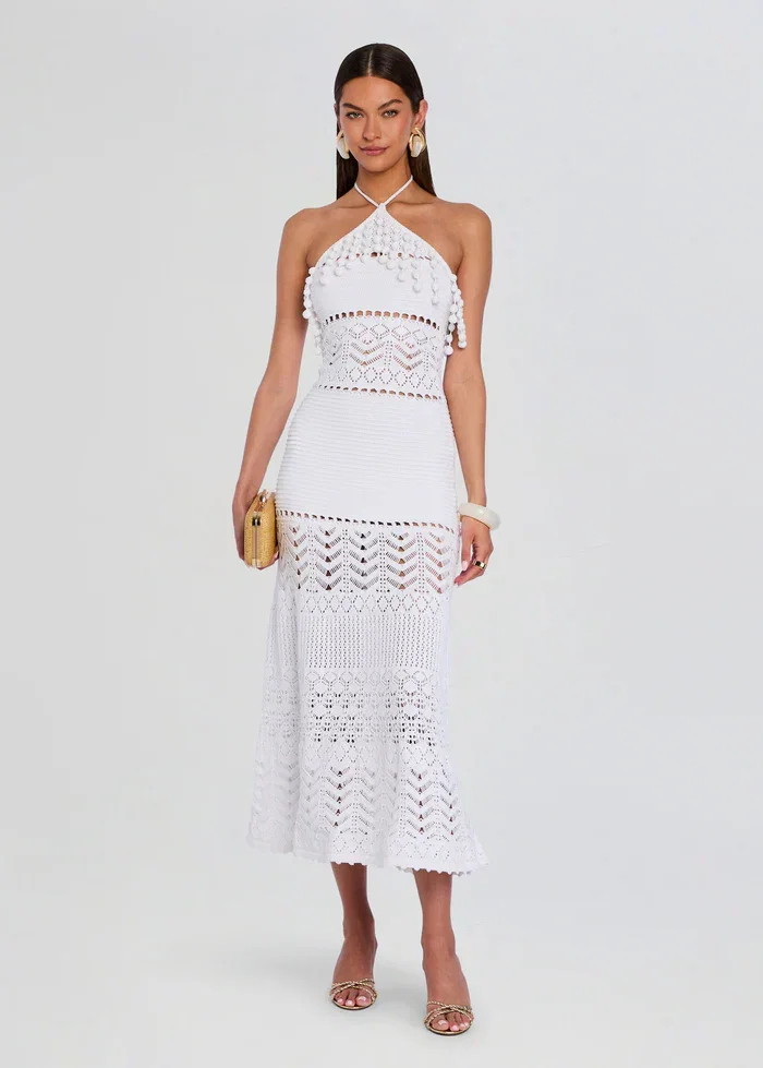 Image of  Perette Crochet Dress - White