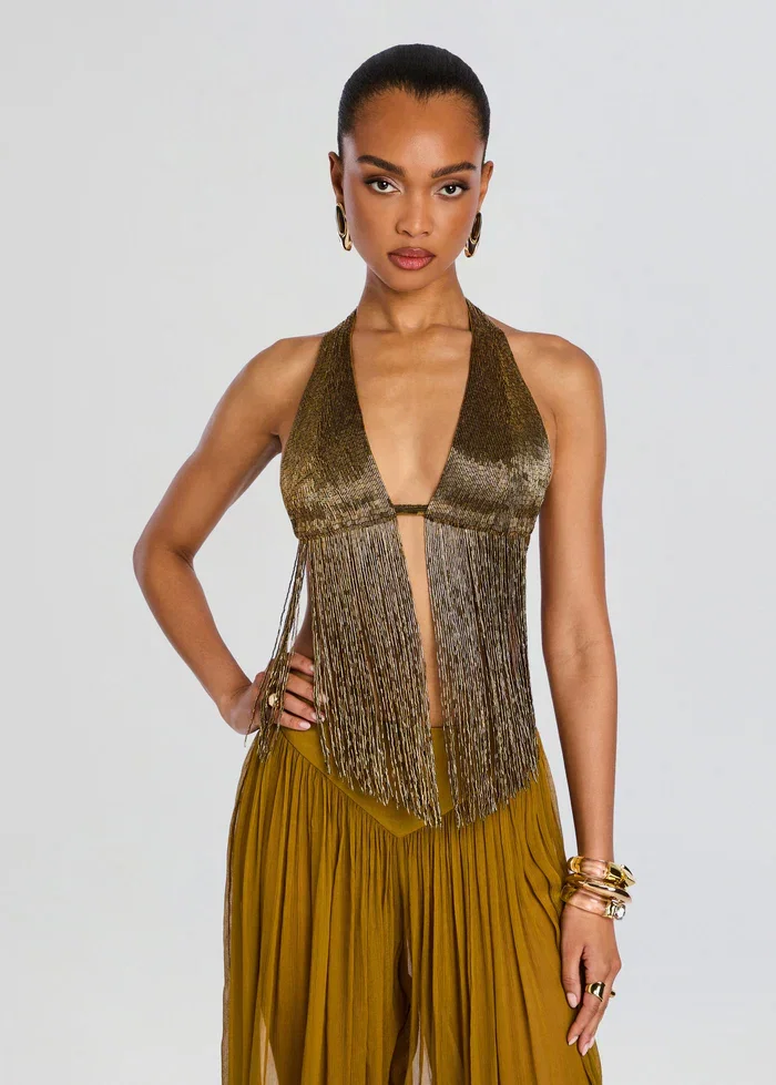Image of Sereya Embellished Top - Ochre