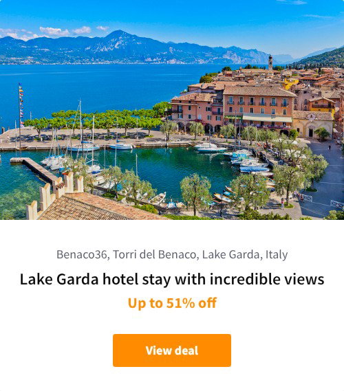 Lake Garda hotel stay with incredible views