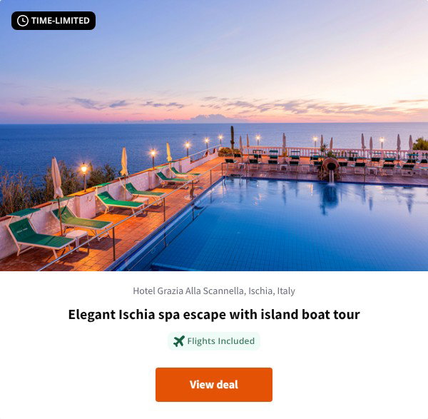 Elegant Ischia spa escape with island boat tour