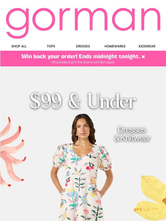 Last Chance $99 & Under Dresses