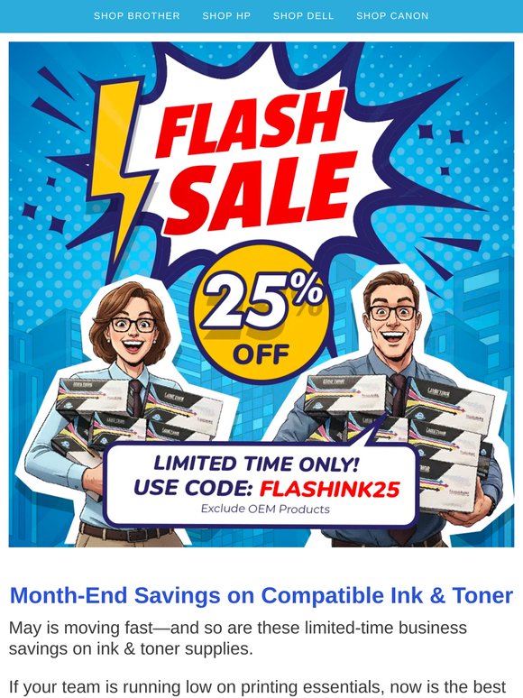 ⚡️ Limited time only! Ink & Toner Flash Sale! ⚡️