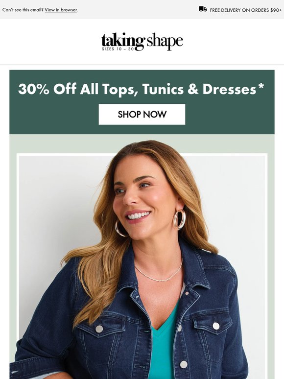 30% Off All Tops, Tunics & Dresses | Online & In Store