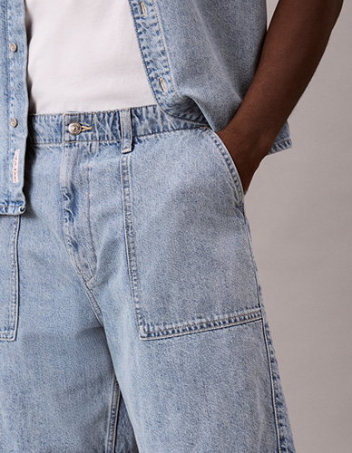 COTTON LINEN DENIM SHORTS