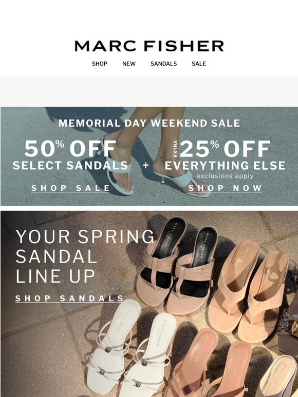 50% Off Sandals Ends Tonight