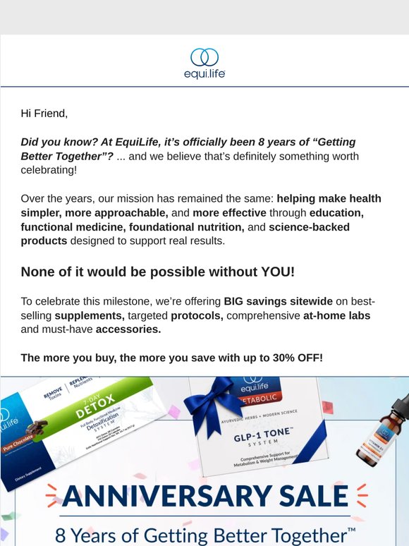 🎉 EquiLife is 8! Our Anniversary Sale Starts Today