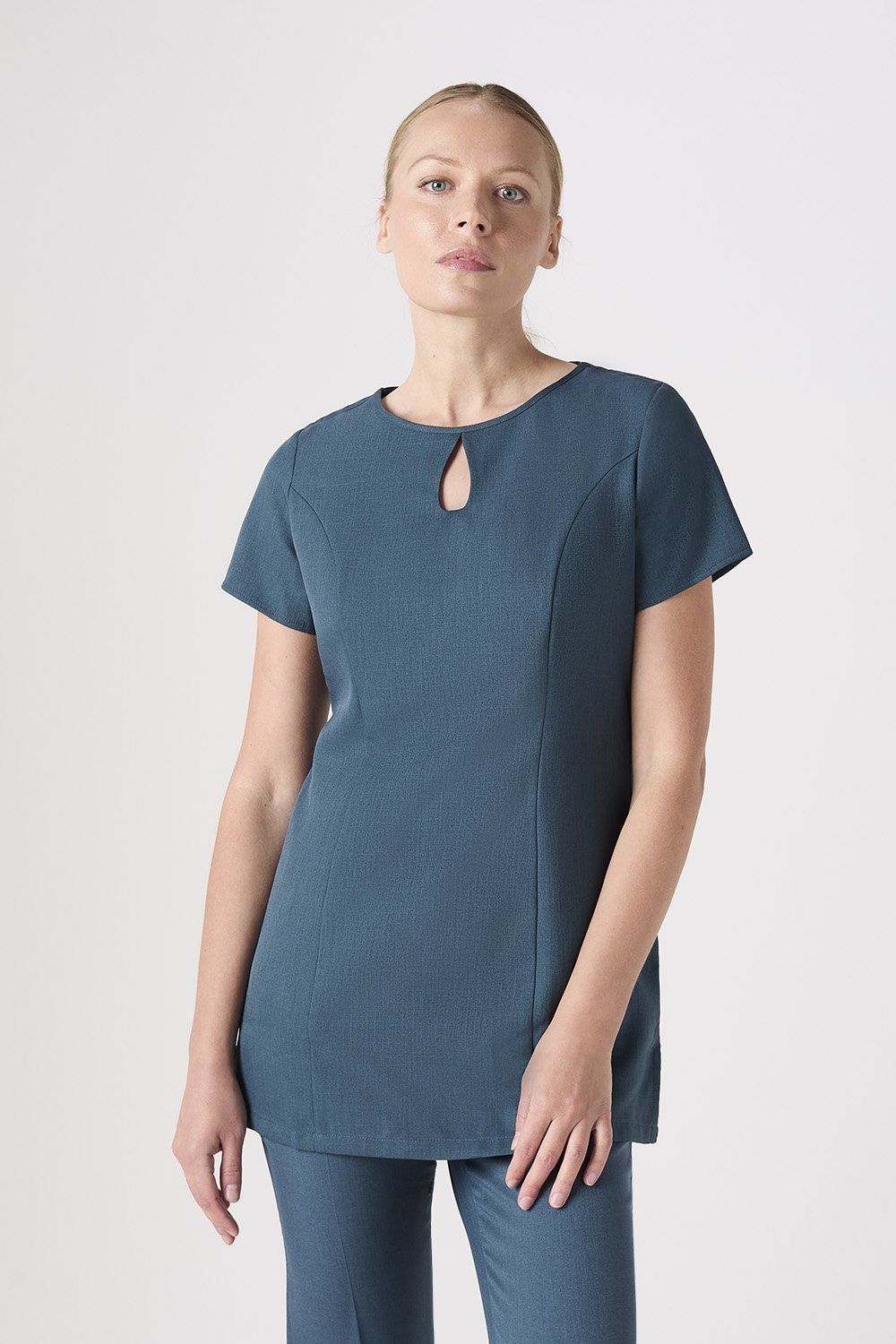 Image of SJ Women's Lightweight Keyhole Tunic with Pockets, Petrol