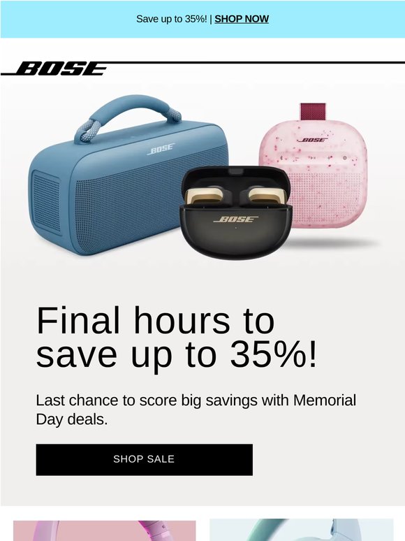Ends tonight! Save up to 35% on amazing summer sound.
