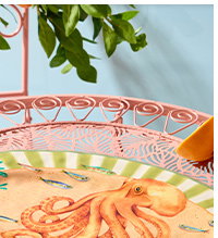 Magnificent Marine Octopus Melamine Serving Platter
