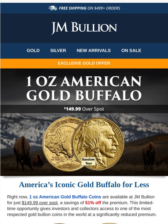 🚨 Special Pricing on Gold Buffalos