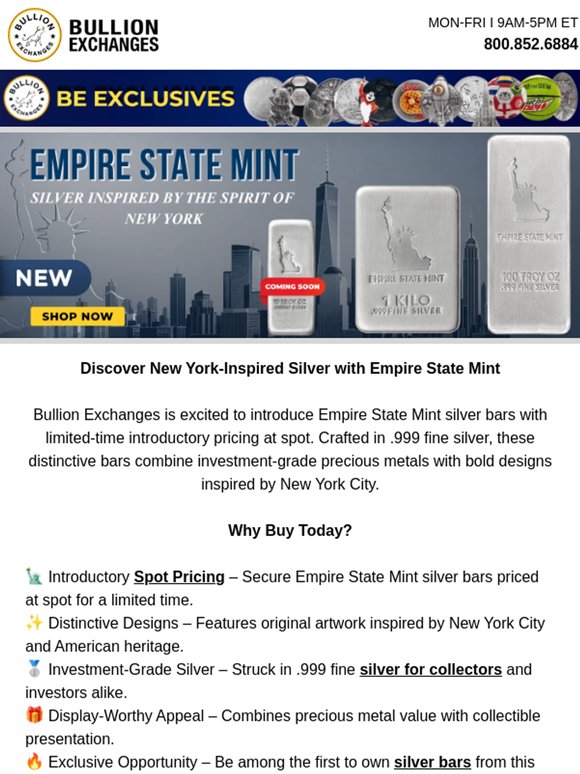 💎 Empire State Mint Bars at Spot — A Deal Worth Opening!