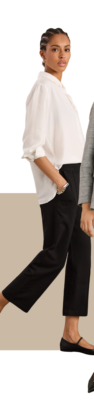 Ebru Ponte Straight Leg Crop Trousers