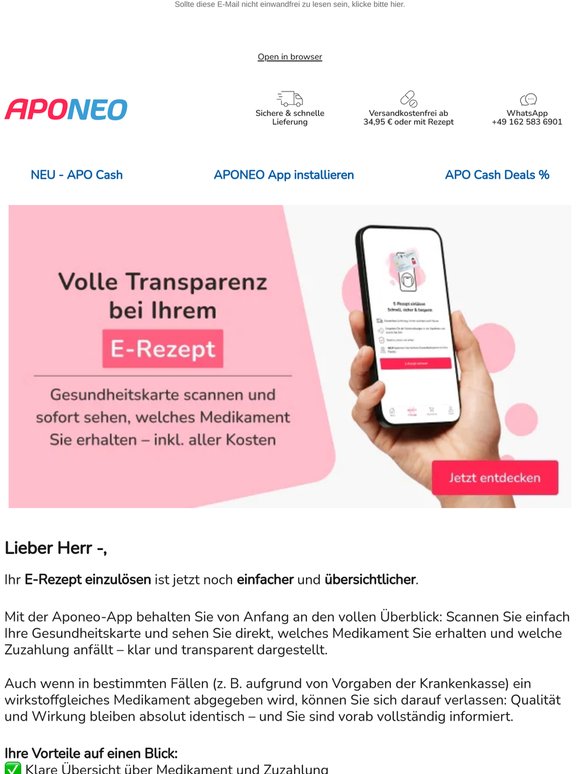 ⚕️ Ihr E-Rezept – jetzt mit voller Transparenz ⚕️