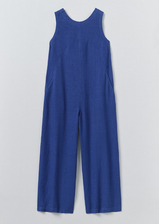 Garment Dyed Linen Scoop Back Jumpsuit