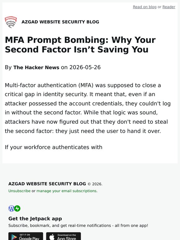 MFA Prompt Bombing: Why Your Second Factor Isn’t Saving You