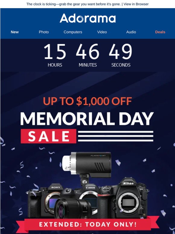 Up to $1,000 Off — Ends Tonight!