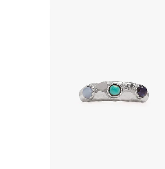 Toe ring with stones - 925 sterling silver