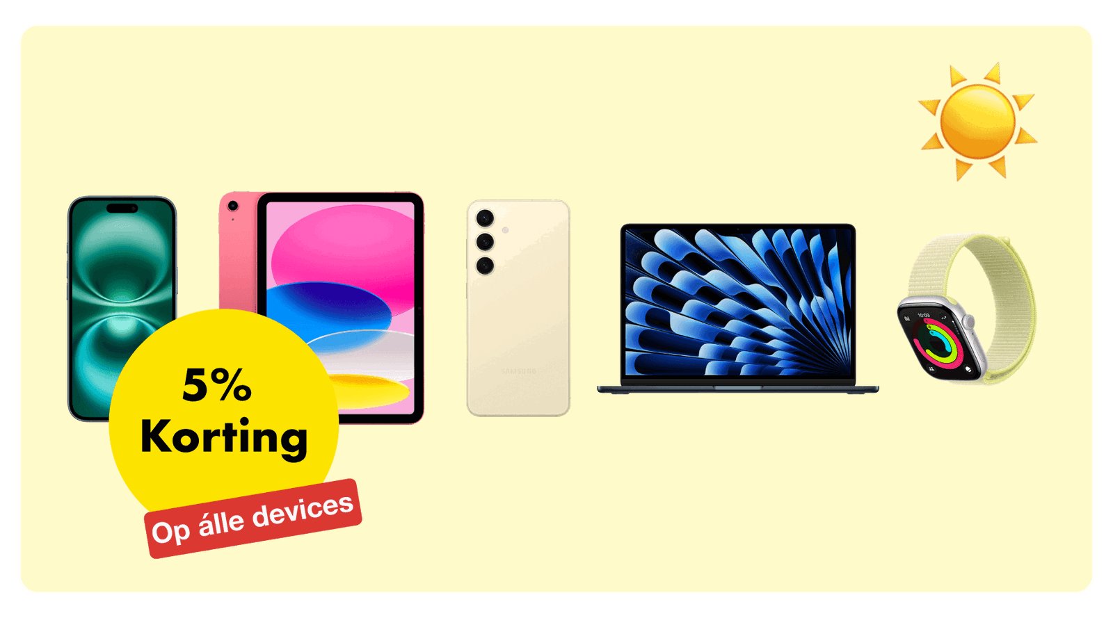 5% korting op alle devices