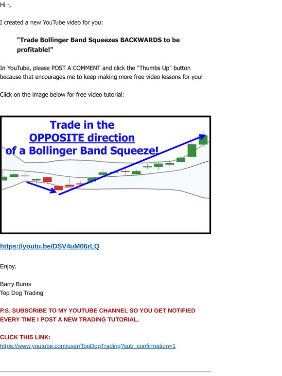 Trade Bollinger Band Squeezes BACKWARDS to be profitable! [YouTube video]