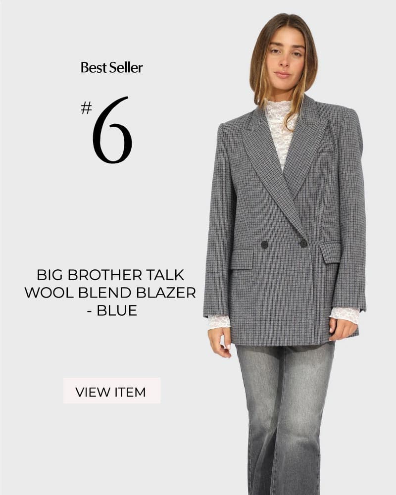 Big Brother Talk Wool Blend Blazer - Blue