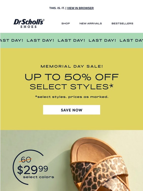 LAST CHANCE for up to 50% off + Free shipping!