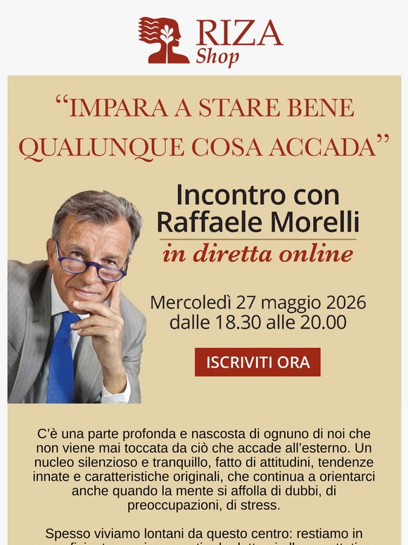 Domani partecipa all'incontro online con Raffaele Morelli