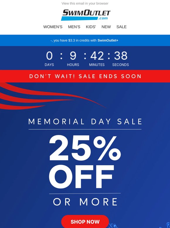 Memorial Day Sale Ends Tonight! Save 25%+ on Top Brands 💰