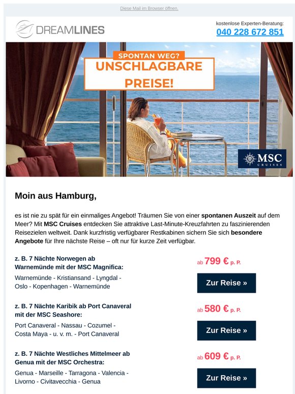 Spontane Auszeit auf dem Meer