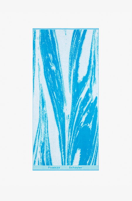 Printed Towel in blue multi