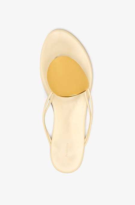 Uma Hardware Flat Sandals in Marzipan
