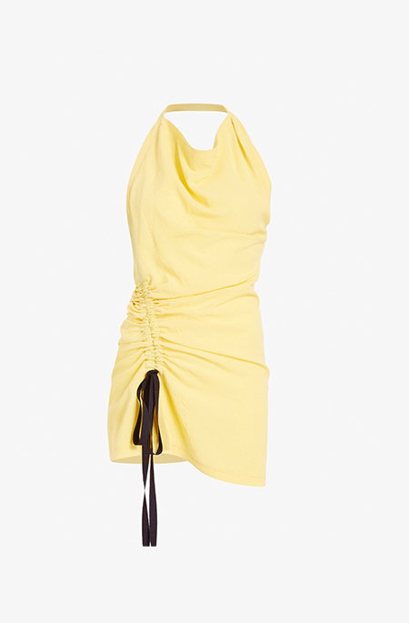 Melia Top in Crinkle Linen Viscose in yellow